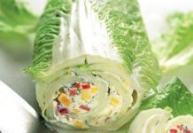 Творожный рулет из китайской капусты