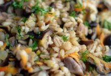 Постная перловая каша с вешенками