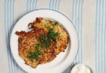 Драники с колбасой и капустой
