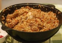 Плов с курицей в казане