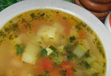 Картофельный суп с кабачками по-украински