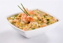 Суп кукурузно-молочный с креветками